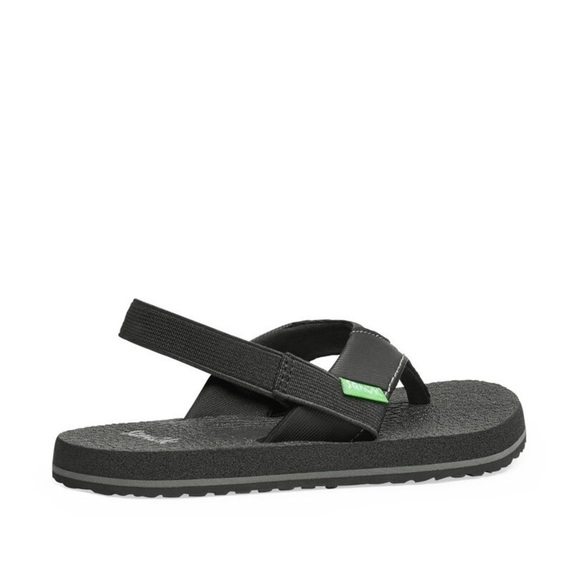 NWT Toddler Sanuk Sandals, Black Flip Flops, Root Beer Cozy, Toddler size 9-10 - Picture 7 of 7